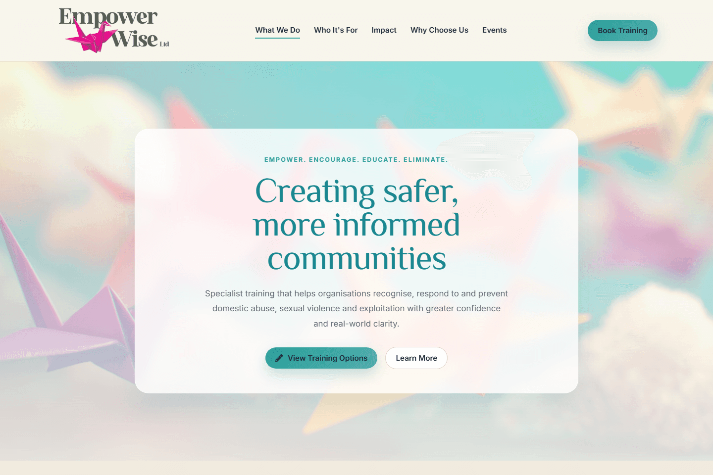 Portfolio image of the EmpowerWise website